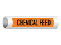 ASME A13.1 Chemical Feed Black On Orange Pipe Label PIPE-23170_Black_on_Orange