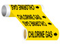 ASME A13.1 Chlorine Gas Black On Yellow Wide Pipe Label PIPE-23200_WideRoll_Black_on_Yellow
