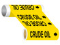 ASME A13.1 Crude Oil Black On Yellow Wide Pipe Label