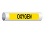 ASME A13.1 Oxygen Pipe Label PIPE-23960_Black_on_Yellow