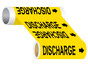 ASME A13.1 Discharge Black On Yellow Wide Pipe Label PIPE-23340_WideRoll_Black_on_Yellow