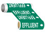 ASME A13.1 Effluent White On Green Wide Pipe Label
