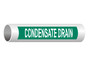 ASME A13.1 Condensate Drain Pipe Label PIPE-23250_White_on_Green