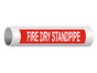 ASME A13.1 Fire Dry Standpipe Label PIPE-23465_White_on_Red