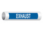 ASME-A13.1 Exhaust White on Blue Pipe Label PIPE-23430_White_on_Blue