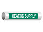 ASME-A13.1 Heating Supply Pipe Label PIPE-23570_White_on_Green