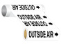ASME-A13.1 Outside Air Wide Pipe Label