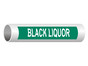 ASME A13.1 Black Liquor White On Green Pipe Label PIPE-23095_White_on_Green