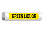 ASME A13.1 Green Liquor Pipe Label PIPE-23545_Black_on_Yellow
