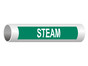 ASME A13.1 Steam Pipe Label PIPE-24250_White_on_Green