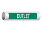 ASME A13.1 Outlet Pipe Label PIPE-23945_White_on_Green
