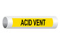 ASME A13.1 Acid Vent Black On Yellow Pipe Label PIPE-23025_Black_on_Yellow