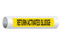 ASME A13.1 Return Activated Sludge Pipe Label PIPE-24120_Black_on_Yellow