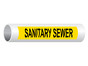 ASME A13.1 Sanitary Sewer Pipe Label PIPE-24145_Black_on_Yellow