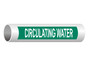 ASME A13.1 Circulating Water Pipe Label PIPE-23210_White_on_Green