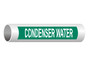 ASME A13.1 Condenser Water Pipe Label PIPE-23270_White_on_Green