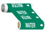 ASME A13.1 Water Wide Pipe Label PIPE-24400_WideRoll_White_on_Green