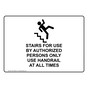 Stairs For Use By Authorized Persons Sign With Symbol NHE-25269