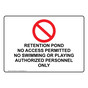 RETENTION POND NO ACCESS PERMITTED Sign with Symbol NHE-50536
