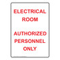 Portrait Electrical Room Authorized Personnel Sign NHEP-25112