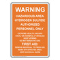 Portrait Hazardous Area Hydrogen Sulfide Sign NHEP-25137