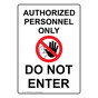 Portrait Authorized Personnel Only Sign With Symbol NHEP-25240