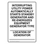 Portrait Interrupting Utility Power Automatically Sign NHEP-27038
