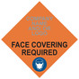 Orange Face Covering Required Diamond Floor Label with Company Name and / or Logo CS183721
