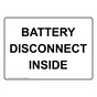 Battery Disconnect Inside Sign NHE-28318
