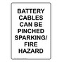 Portrait Battery Cables Can Be Pinched Sign NHEP-28317