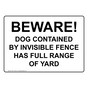 Beware! Dog Has Full Range Of Yard Sign NHE-17026