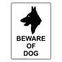 Portrait Beware Of Dog Sign With Symbol NHEP-16707