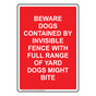 Portrait Beware Dogs Contained By Invisible Sign NHEP-34135_RED