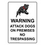 Portrait Warning Attack Dogs On Sign With Symbol NHEP-35110
