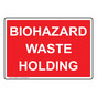 Biohazard Waste Holding Sign NHE-26829