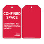 Red Confined Space Environment May Contain Potential Hazards Safety Tag CS681694