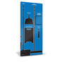 Blue Clean and Mop Shadow Board with Black Shadows
