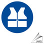 Life Jacket Symbol Label for Recreation LABEL_CIRCLE_66_d