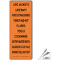 Life Jackets Raft Flares Cut-Off Engine Fuel Shut-Off Label NHE-17750