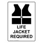 Portrait Life Jacket Required Sign With Symbol NHEP-17177