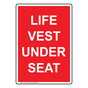 Portrait Life Vest Under Seat Sign NHEP-17762