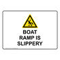Boat Ramp Is Slippery Sign With Symbol NHE-37570