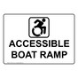 Accessible Boat Ramp Sign With Dynamic Accessibility Symbol NHE-37574