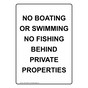 Portrait No Boating Or Swimming No Fishing Behind Sign NHEP-36628
