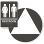 White on Charcoal Gray California Title 24 Unisex Restroom Sign Set, 12 in. + 9x6 in. Acrylic