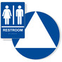 White on Blue California Title 24 Unisex Restroom Sign Set RRE-110_DCT_Title24Set_White_on_Blue