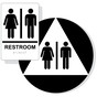 White ADA Braille Unisex RESTROOM Sign Set RRE-110_DCTS_Set_Black_on_White