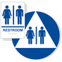 White ADA Braille Unisex RESTROOM Sign Set RRE-110_DCTS_Set_Blue_on_White