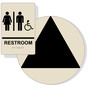 Black on Almond California Title 24 Accessible Unisex Restroom Sign Set RRE-120_DCT_Title24Set_Black_on_Almond