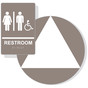 White on Taupe California Title 24 Accessible Unisex Restroom Sign Set RRE-120_DCT_Title24Set_White_on_Taupe